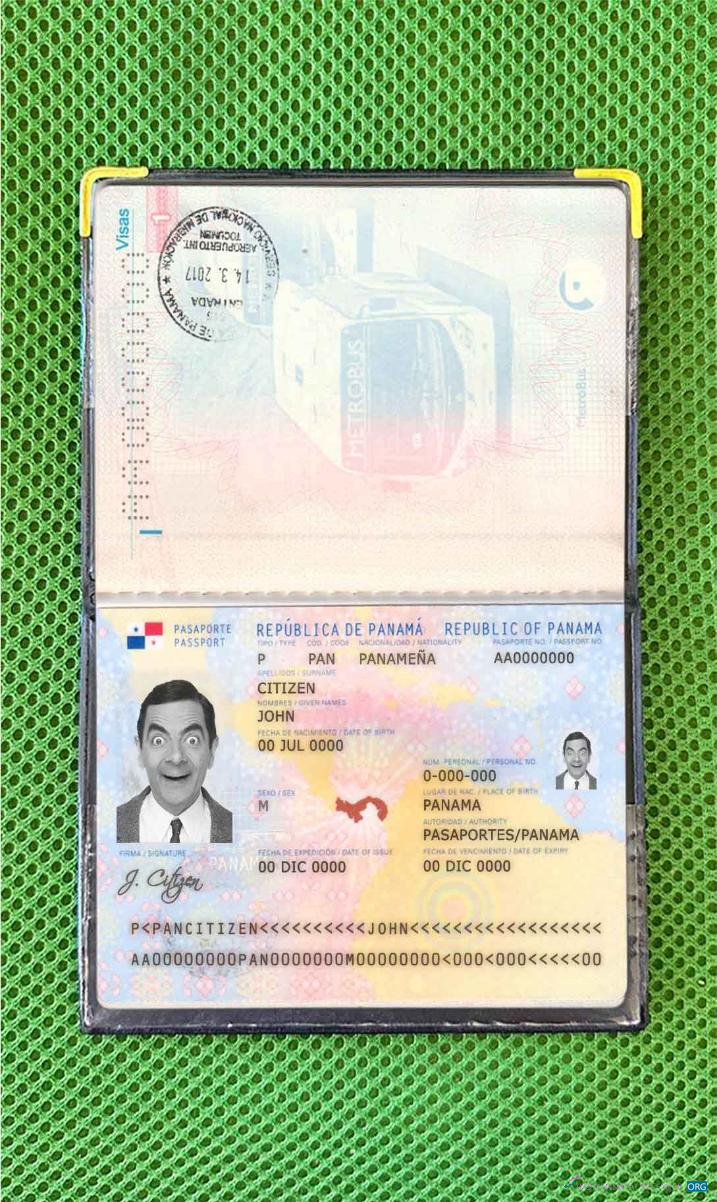 Download Panama passport photo look Photoshop template